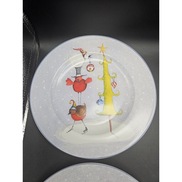 Vintage Oneida Frosty Feathers Stoneware Salad Dessert Plates Set Of 4 - Picture 3 of 8